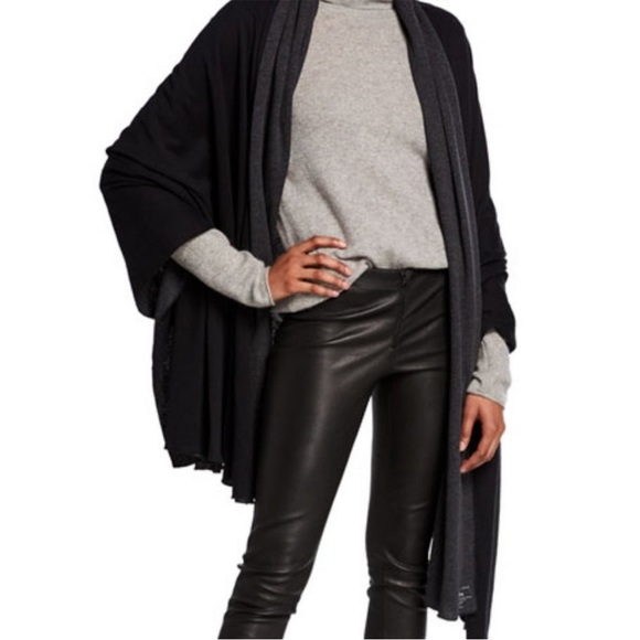 Majestic Filatures Cotton Cashmere Scarf Wrap Deluxe Teeshirt Blue Gray - Picture 1 of 6